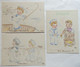 Lot 3 DESSINS ORIGINAUX G REUZE SIGNES Crayons De Couleur Marins Mousses +1 4è à La Mine De Plomb Jeune Fille Dessin - Original Drawings