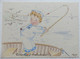 Lot 3 DESSINS ORIGINAUX G REUZE SIGNES Crayons De Couleur Marins Mousses +1 4è à La Mine De Plomb Jeune Fille Dessin - Planches Et Dessins - Originaux