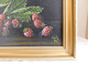 Delcampe - Anne Marie CATY( 1938- ) Nature Morte "Framboises Gourmandes" Petite Huile Sur Toile Datée 96 Beau Cadre Doré - Olii