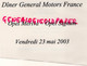 75- PARIS - TAILLEVENT- MENU DINER GENERAL MOTORS FRANCE-OPEL MERIVA - SIGNUM- 2003-DOMAINE LAFOND-CHATEAU HAUT PIQUAT - Menükarten