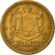 Monnaie, Monaco, Louis II, 2 Francs, 1943, Paris, TTB+, Aluminium - 1922-1949 Louis II