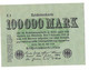 GERMANIA IMPERO 100000 MARCHI - WYSIWYG  - N° SERIALE E3 - CARTAMONETA - PAPER MONEY - 100.000 Mark