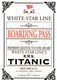 REPRODUCTION : Boarding Pass - Billet D'accès Au Titanic - 10 X 15 Cms. - Andere & Zonder Classificatie