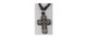 CROIX Sur CROIX Pendentif Métal Avec Cordon Réglable - Pendentifs