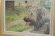 PETIT TABLEAU CHIEN GRIFFON Signé J.M. Cadre Bois Doré XXe Collection Déco XXe - Olii