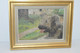 Delcampe - PETIT TABLEAU CHIEN GRIFFON Signé J.M. Cadre Bois Doré XXe Collection Déco XXe - Olii