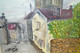 Delcampe - HST TABLEAU Rue De VILLAGE Clocher D'Eglise Signé PIGNIER XXe Déco Collection Huile Sur Toile - Olii