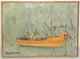 PIERRE BARAT PEINTURE TABLEAU HUILE SUR TOILE HST Marqué Au Dos BATEAU PALICE Collection Déco Vitrine - Olii