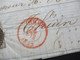 Belgien 1852 Mous Gedruckter Brief Guillochin Fils Mit 2 Roten Stempeln Faltbrief Mit Inhalt - 1849-1850 Medaillen (3/5)