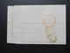 Belgien 1852 Mous Gedruckter Brief Guillochin Fils Mit 2 Roten Stempeln Faltbrief Mit Inhalt - 1849-1850 Medaillen (3/5)