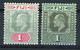 FIDJI N° 63 + N° 64  COTE 43 € Neufs * (MH) 1 S Vert Et Rose + 1 S Noir Sur Vert Type EDOUARD VII. - Dominique (...-1978)