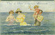 M. MORRIS SIGNED 1910s ADVERTISING POSTCARD - WOMEN & MAN & KID IN  SWIMSUIT - VINO DI CHINA SERRAVALLO TRIESTE (BG1575) - Sonstige & Ohne Zuordnung