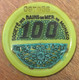 98 MONACO CASINO SOCIÉTÉ DES BAINS DE MER JETON 100 FRANCS AVEC INCRUSTATIONS DENTELLES MÉTALIQUE CHIPS TOKENS COINS - Casino