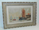 TABLEAU MARINE HST Signée A MARCY 1950 Joli CADRE MONTPARNASSE BATEAU PORT Déco COLLECTION VITRINE - Olii