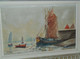 TABLEAU MARINE HST Signée A MARCY 1950 Joli CADRE MONTPARNASSE BATEAU PORT Déco COLLECTION VITRINE - Olii