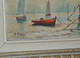 TABLEAU MARINE HST Signée A MARCY 1950 Joli CADRE MONTPARNASSE BATEAU PORT Déco COLLECTION VITRINE - Olii