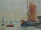 Delcampe - TABLEAU MARINE HST Signée A MARCY 1950 Joli CADRE MONTPARNASSE BATEAU PORT Déco COLLECTION VITRINE - Huiles