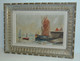 Delcampe - TABLEAU MARINE HST Signée A MARCY 1950 Joli CADRE MONTPARNASSE BATEAU PORT Déco COLLECTION VITRINE - Olii