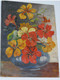 TABLEAU Sur CARTON NATURE MORTE AUX FLEURS A ALLIOT 1937 HSC NO TOILE XXe COLLECTION DECO VITRINE - Olii