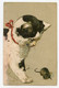 Gros Chat Noir Et Blanc Et La Petite Souris. Mouse. Cat. Carte Gaufrée. Embossed. - Katten