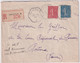 CACHET HEXAGONAL De RECETTE AUXILIAIRE - 1932 - CHARENTE INFERIEURE - SEMEUSES / ENVELOPPE RECOMMANDEE De SAINTES "A" - 1921-1960: Periodo Moderno