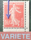 R1311/47 - 1907 - TYPE SEMEUSE CAMEE - N°138 (IA) NEUF* CdF - SUPERBE VARIETE ➤➤➤ " 0 " Très Ouvert - Unused Stamps