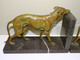 Delcampe - *PAIRE DE SERRE LIVRES LEVRIERS GREYHOUND Régule PATINE Bronze Socle Marbre Noir Sculpture Déco Bibliothèque Vitrine E - Andere & Zonder Classificatie