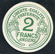 Rare ! Jeton Géant D'école En Carton 12cm "2 Francs Anciens / 2 Centimes 1960" - Autres & Non Classés