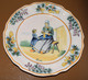 Rare Assiette Polylobée Manufacture Henriot Quimper - La Tricoteuse Et Sa Fille - 1891 - Signée - Décor Floral  Bretagne - Quimper/Henriot (FRA)