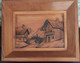 Tableau En Bois : Chalets De Montagne En Reliefs Pyrogravés Signé C H Juke - Legni