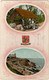 "Bit Of Old Manxland-Farmyard Scene" & "Port Jack And Road To Groudle. I.O.M."-Embossed Valentine's Card - Isle Of Man