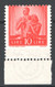 REPUBBLICA 1946 DEMOCRATICA 10 L. FORTEMENTE SPOSTATA ** MNH SASS. 559u FIRMATA FERRARIO - Errors And Curiosities