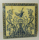 ANCIEN CARREAU DESSOUS DE PLAT CERAMIQUE FAÏENCE GIEN OISEAU BLEU LIBELLULES - Gien (FRA)