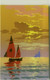 MESCHINI SIGNED 1930s HAND PAINTED / DIPINTA A MANO / POCHOIR POSTCARD - BOAT & SUNSET - ARS NOVA  (1774) - Chiostri, Carlo