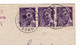 Lettre Amiens 1944 Somme Vasseur Sellerie Bourrellerie Carrosserie Bande De 3 Timbres Mercure - 1938-42 Mercurio