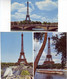 (75). Paris. Tour Eiffel Ed Lyna N° 988, Ed Ec N° 902, Ed Ec N° 907 & 100 Ans (1) & Illuminée La Nuit & Plage - Tour Eiffel