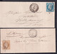 1867/1868 - SEINE ET OISE - 2 LETTRES (TARIF LOCAL + NORMAL) De NEAUPHLE LE CHATEAU GC 2616 => VILLEPREUX T22 AU DOS ! - 1849-1876: Klassik