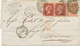 GB 1865 QV 4d Dull Vermilion Pl.7 (JA) + 2x 1d Rose-red Pl.74 (JH) And Pl.93 (JD) To BORDEAUX - Lettres & Documents