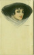 NANNI SIGNED 1910s  POSTCARD - GLAMOUR WOMAN WITH BLACK HAT - N.21/1 (BG1830) - Nanni