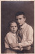 Very Old Real Original Photo Postcard - 2 Little Boys Posing - Anonymous Persons
