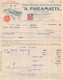 02881 "A. PARAMATTI - TORINO - FABBRICA NAZ.LE DI VERNICI COLORI E PENNELLI" FATTURA 1922 - Invoices