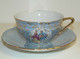 JOLIE TASSE Et SOUCOUPE En PORCELAINE ITALIENNE Scènes Romantiques Fleurs Dorées Collection Déco Vitrine - Zonder Classificatie