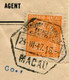 Chine China Macau 1945 Padroes Lithographed Locally At Sin Chun & Cia Lda 20avos. Cover From Macao 24.03.47 To The USA. - Cartas & Documentos