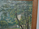 Delcampe - TABLEAU Sur PANNEAU HSP XXe Cadre Chêne PAYSAGE MAISON Au Bord De L'eau 1950 - Olii