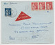 PAIX 1FR50+50CX3 LETTRE AIR BLEU + ETIQUETTE AVION LIMOGES RP AVION 8.11.1935 POUR PARIS - 1960-.... Brieven & Documenten