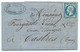 N° 14 BLEU NAPOLEON SUR LETTRE / LACAUNE POUR CASTRES / 3 MAI 1860 / PC 1608 IND 6 - 1849-1876: Période Classique