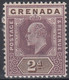 1902 GRENADA KEVII 2d DULL PURPLE & BROWN (SG#59) MH VF - Grenada (...-1974)