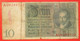 X1- 10 Mark, Reichsmark 1924.- 1929. Deutsches Reich, Germany- Ten Marks, Circulated Banknote - 10 Mark