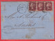 GRANDE BRETAGNE N°26 X3 PLANCHE 123 LIVERPOOL 1871 POUR ANVERS BELGIQUE - Covers & Documents