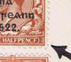 Ireland 1922 Thom Rialtas Ovpt In Black On 1½d Brown Error PENCF For PENCE Used On Registered Cover Dublin 2 FE 23 - Brieven En Documenten